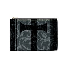 Goth Brocade Cross Cosmetic Bag (medium) by ArtistRoseanneJones