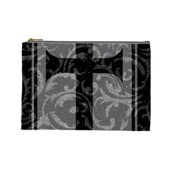 Goth Brocade Cross Cosmetic Bag (large) by ArtistRoseanneJones