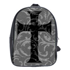 Goth Brocade Cross School Bag (large)