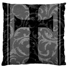 Goth Brocade Cross Large Cushion Case (single Sided)  by ArtistRoseanneJones