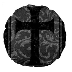 Goth Brocade Cross Large 18  Premium Round Cushion 