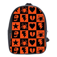 Goth Punk Checkers School Bag (large) by ArtistRoseanneJones