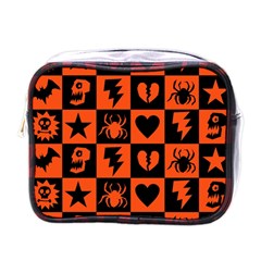 Goth Punk Checkers Mini Travel Toiletry Bag (one Side) by ArtistRoseanneJones