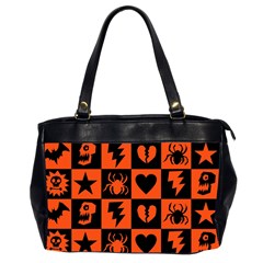 Goth Punk Checkers Oversize Office Handbag (two Sides)