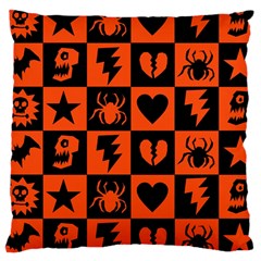 Goth Punk Checkers Large Cushion Case (two Sided) 