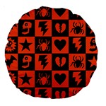 Goth Punk Checkers Large 18  Premium Round Cushion  Back