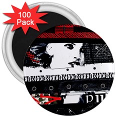 Punk Chick 3  Button Magnet (100 Pack)