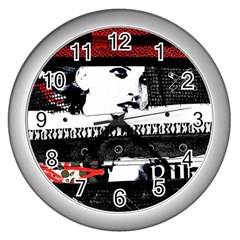 Punk Chick Wall Clock (silver)