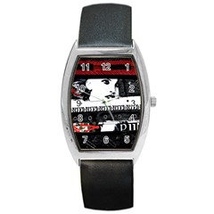 Punk Chick Tonneau Leather Watch by ArtistRoseanneJones