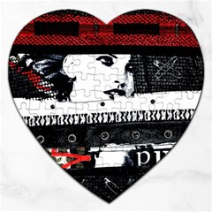 Punk Chick Jigsaw Puzzle (heart) by ArtistRoseanneJones