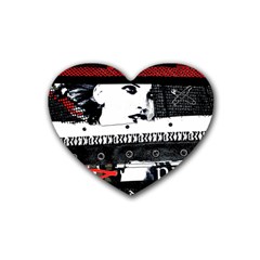 Punk Chick Drink Coasters 4 Pack (heart)  by ArtistRoseanneJones