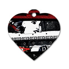 Punk Chick Dog Tag Heart (two Sided)