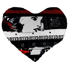 Punk Chick Large 19  Premium Heart Shape Cushion