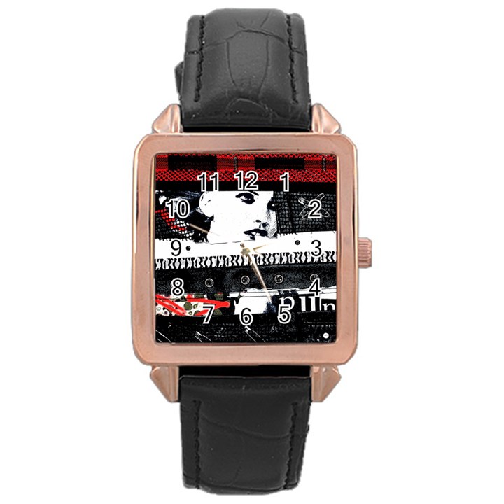 Punk Chick Rose Gold Leather Watch 