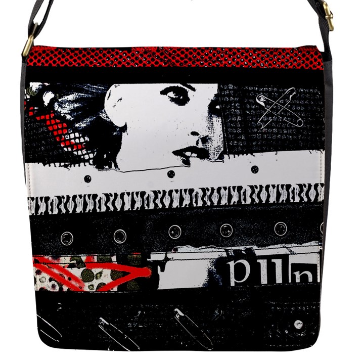 Punk Chick Flap Closure Messenger Bag (Small)