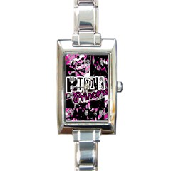 Punk Princess Rectangular Italian Charm Watch by ArtistRoseanneJones