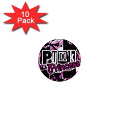 Punk Princess 1  Mini Button Magnet (10 Pack) by ArtistRoseanneJones