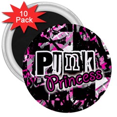 Punk Princess 3  Button Magnet (10 Pack)