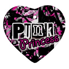 Punk Princess Heart Ornament (two Sides) by ArtistRoseanneJones