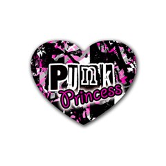 Punk Princess Drink Coasters (heart) by ArtistRoseanneJones