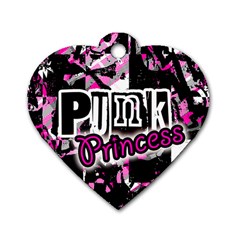 Punk Princess Dog Tag Heart (one Sided) 