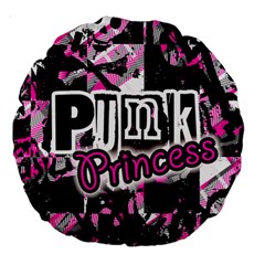 Punk Princess Large 18  Premium Round Cushion  by ArtistRoseanneJones