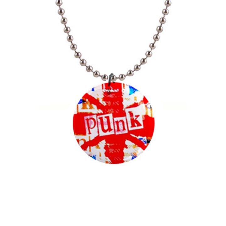 Punk Union Jack Button Necklace