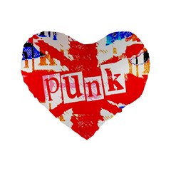 Punk Union Jack Standard 16  Premium Heart Shape Cushion 