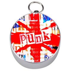 Punk Union Jack Silver Compass