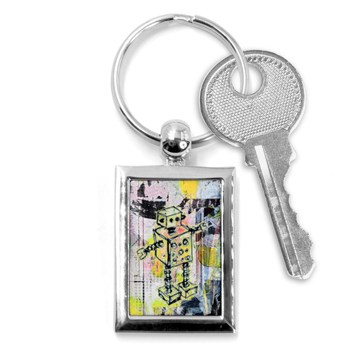 Graffiti Graphic Robot Key Chain (Rectangle)