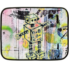 Graffiti Graphic Robot Mini Fleece Blanket (two Sided)