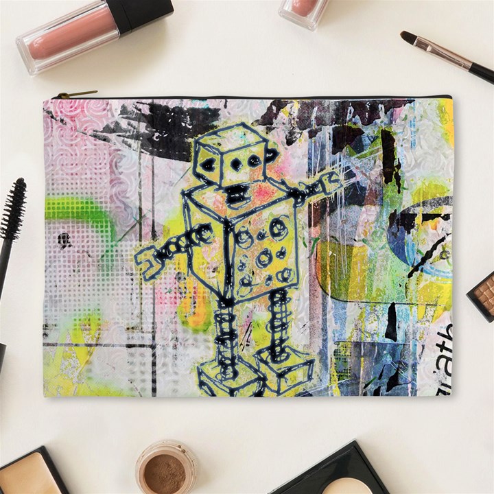 Graffiti Graphic Robot Cosmetic Bag (XL)