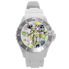 Graffiti Graphic Robot Plastic Sport Watch (large)