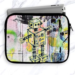 Graffiti Graphic Robot Apple Ipad Zippered Sleeve by ArtistRoseanneJones