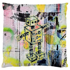 Graffiti Graphic Robot Large Flano Cushion Case (two Sides)