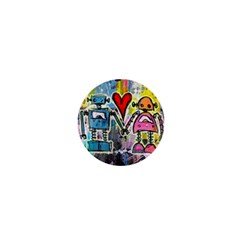 Graffiti Pop Robot Love 1  Mini Button Magnet