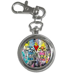 Graffiti Pop Robot Love Key Chain Watch by ArtistRoseanneJones