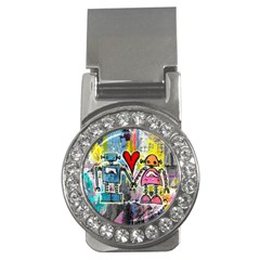 Graffiti Pop Robot Love Money Clip (cz)