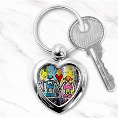 Graffiti Pop Robot Love Key Chain (heart)