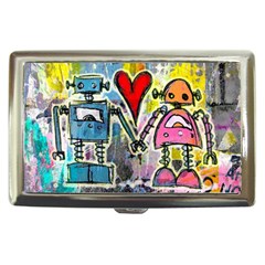 Graffiti Pop Robot Love Cigarette Money Case by ArtistRoseanneJones