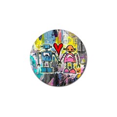 Graffiti Pop Robot Love Golf Ball Marker 10 Pack