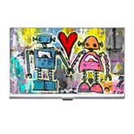 Graffiti Pop Robot Love Business Card Holder Front