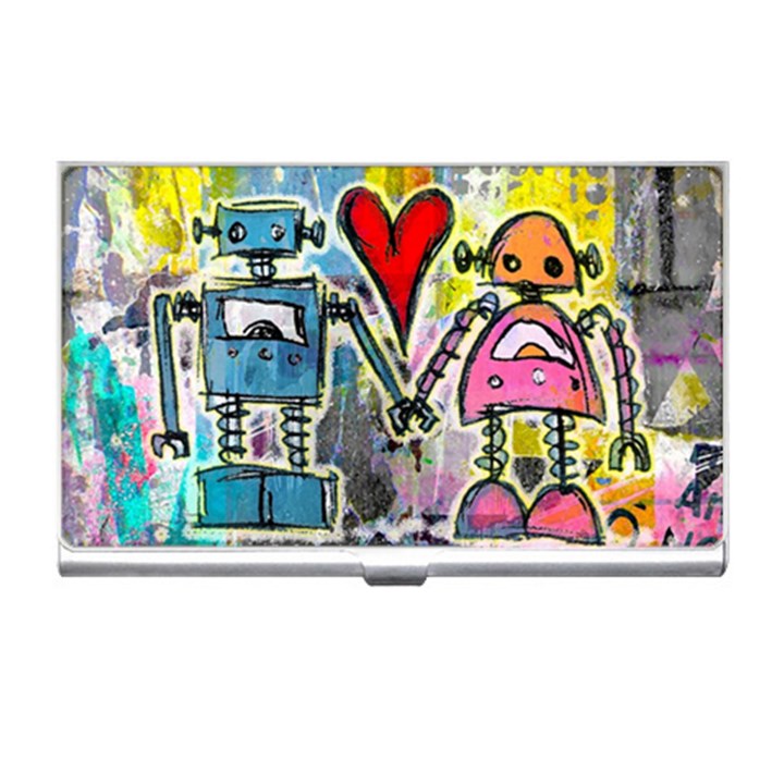 Graffiti Pop Robot Love Business Card Holder