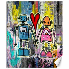 Graffiti Pop Robot Love Canvas 8  X 10  (unframed) by ArtistRoseanneJones