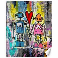 Graffiti Pop Robot Love Canvas 16  X 20  (unframed)