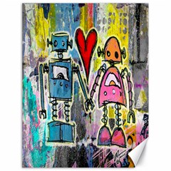 Graffiti Pop Robot Love Canvas 18  X 24  (unframed) by ArtistRoseanneJones