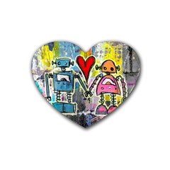 Graffiti Pop Robot Love Drink Coasters (heart)