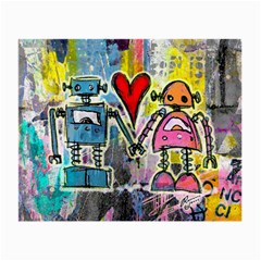 Graffiti Pop Robot Love Glasses Cloth (small, Two Sided)