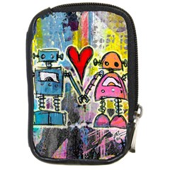 Graffiti Pop Robot Love Compact Camera Leather Case