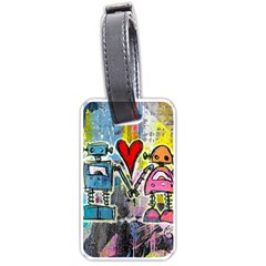 Graffiti Pop Robot Love Luggage Tag (one Side) by ArtistRoseanneJones